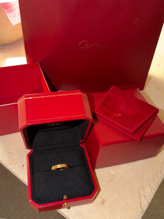 Cartier Jewelry - Cartier LOVE Wedding Band Ring 18K Yellow Gold Size 56 Full Set